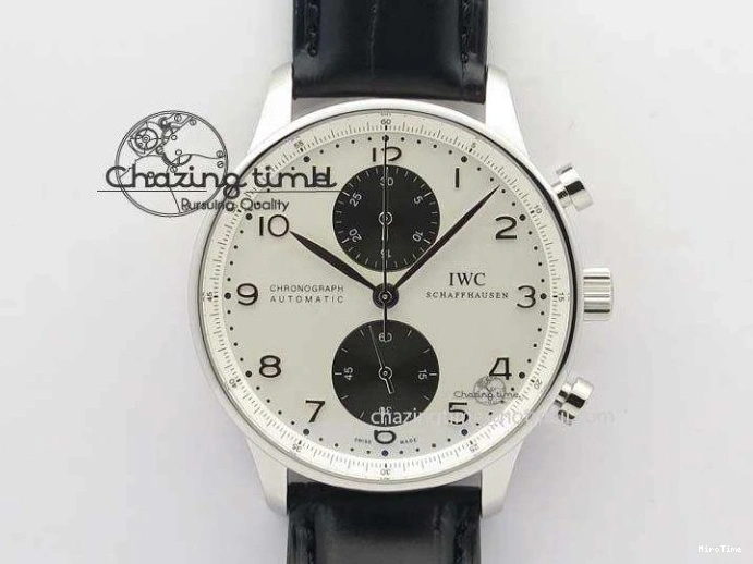 MIROTIME 0408 Portuguese Chrono IW3716 RSF 1:1 Best Edition Blue Dial on Black Leather Strap A RelaxedFit 7045